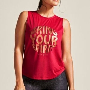 Spiritual Gangster Peloton Tank Top Large Red Bring Your Spirt used once